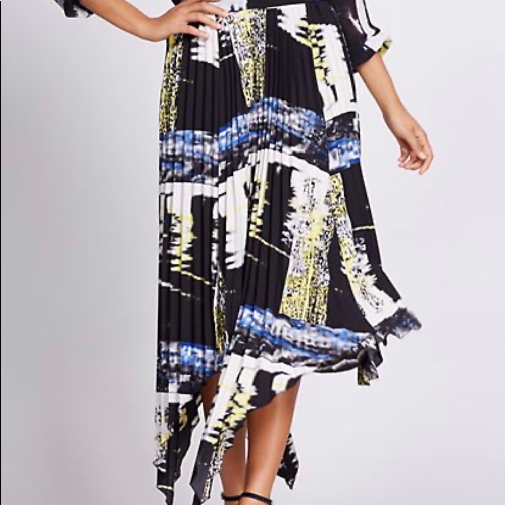 🌸🌸Pleated Skirt - blk/blue/white/yellow - M🌸🌸🌸 - Picture 3 of 8